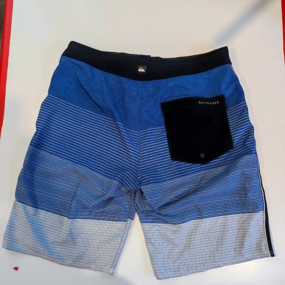 Quiksilver board short men's size 29 blue white stripes Dryflight - Picture 3 of 16